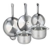 Ensemble de 3 Poêles de cuisson 24, 28 et 32 cm et 2 faitouts 20 et 24 cm Elo Profi Brillant Gris