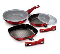 Casseroles - Berlinger Haus - Metallic Line Burgundy Edition - 3 pièces - Granit - Rouge Rouge G