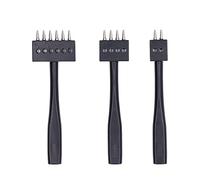 Ensemble de 3 poinçons à trous, outil de poinçonnage de rangées pour cuir DIY, poinçon à trous pour cuir en acier haute résistance, disponible en tailles 4 mm, 5 mm et 6 mm, idéal (6mm)