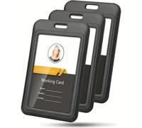 Ensemble de 3 porte-cartes d'identité robustes à glissière, en plastique ABS, pour le bureau et la voiture - Porte-cartes de crédit, permis de conduire et passeport 3 pcs
