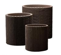 Keter Lot De 3 Pots De Fleurs Ronds En Osier