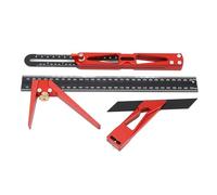 Ensemble de 3 règles d’angle multifonctionnelles, règle pliante en alliage d’aluminium avec support réglable à 45° et 90°, règle de traçage multi-angles pour le travail du bois et
