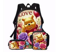 Ensemble de 3 sacs à dos à thème Anime, trio de sacs à dos imprimes elegants, choix parfait pour les voyages, ideal pour Halloween et Noël. Noir