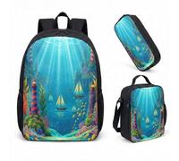 Ensemble de 3 sacs à dos de 43,2 cm, motif phare nautique, sac d'école pour enfants, étudiants, maritimes, 07, L, Minimaliste