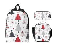 Ensemble de 3 sacs à dos mignons pour filles et garçons avec sac à déjeuner, trousse à crayons, cœur coloré, sac d'école, boîte à déjeuner isotherme, cadeaux pour femmes et hommes