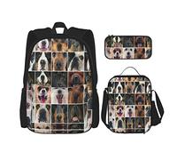 Ensemble de 3 sacs à dos pour chien Studio Shot Chihuahua Chow Chow Cock Spaniel Caniche Pure Blood Sheep Dog? Cartable Voyage Travail Sac D'école Trousse Sac À Lunch Combinaison Pour Hommes Femmes