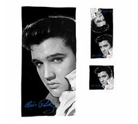 Ensemble de 3 serviettes de bain Elvis Presley - Photo noire et blanche - Produits Mid-South