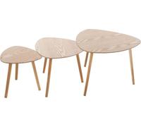 Ensemble de 3 tables basses "Mileo" - Bois naturel - Atmosphera créateur d'intérieur