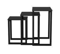 Ensemble de 3 tables d'appoint noires industrielles robustes : gain de place avec style