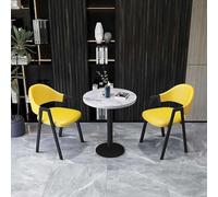 Ensemble de 3 tables de salle à manger avec dessus en imitation marbre, facile à assembler, pieds en bois massif, base ronde avec 2 chaises.