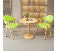 Ensemble de 3 tables de salle à manger rondes pour 2 tables de cuisine avec chaises rembourrées en polyuréthane, table basse et chaise, table de réception de bureau, design compact de 60 cm