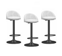 Ensemble de 3 tabourets de Bar pivotants à 360° en Velours, avec Pieds en métal et Repose-Pieds. Confortables et réglables en Hauteur, Ils sont Parfaits pour la Maison et Les Restaurants.