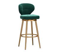 Ensemble de 3 tabourets de Bar pivotants rembourrés en Velours avec des chaises de Bar à Hauteur Moderne de Base de Dos et d'or pour la Cuisine et Les Restaurants Gris de Cuisine et de