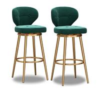 Ensemble de 3 tabourets de Bar pivotants rembourrés en Velours avec des chaises de Bar à Hauteur Moderne de Base de Dos et d'or pour la Cuisine et Les Restaurants Gris de Cuisine et de Restaurants