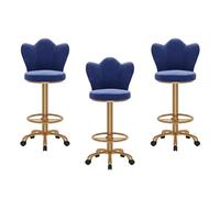 Ensemble de 3 tabourets de Bar réglables en Hauteur, en Velours, avec Pieds en métal et Repose-Pieds. Tabouret de Bar Moderne pour îlot Central, Salle à Manger ou café, Style Rustique.