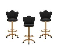 Ensemble de 3 tabourets de Bar réglables en Hauteur, en Velours, avec Pieds en métal et Repose-Pieds. Tabouret de Bar Moderne pour îlot Central, Salle à Manger ou café, Style Rustique.