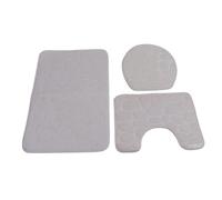 Ensemble de 3 tapis de bain en forme de U, tapis de toilette profilé, couvre-abattant, tapis de bain absorbant et antidérapant pour l'apprentissage de la propreté, pour enfants et (Blanche)