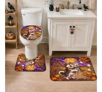 Ensemble de 3 tapis de bain Husky et squelette Halloween Hug