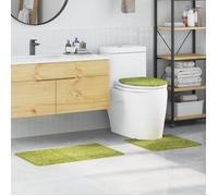 Ensemble de 3 Tapis de Bain Vert en Polypropylène Antidérapant