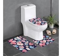 Ensemble de 3 Tapis de Salle de Bain à Motif Floral et cœurs, antidérapants, absorbants et épais, Confortables pour la Maison, Le Spa et l'hôtel