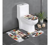 Ensemble de 3 Tapis de Salle de Bain Culinary Bliss, antidérapants, absorbants, épais et Confortables pour la Maison, Le Spa et l'hôtel
