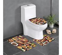 Ensemble de 3 Tapis de Salle de Bain Delicious Feast, antidérapants, absorbants, épais et Confortables pour la Maison, Le Spa et l'hôtel