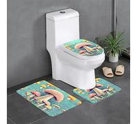 Ensemble de 3 Tapis de Salle de Bain Pretty Little Mushrooms, antidérapants, absorbants, épais et Confortables pour la Maison, Le Spa et l'hôtel