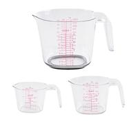 Ensemble de 3 tasses à mesurer empilables, outil de mesure de Texture en plastique, parfait pour une mesure précise des liquides et des poudres, bol empilable