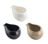 Ensemble de 3 tasses verseuses en céramique: petit pot à lait de 100ml, crémier à café, pot à miel avec bec verseur résistant à la chaleur