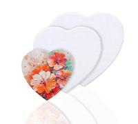 Ensemble de 3 Toile Peinture, Forme de Coeur Aoile d'art 3 Tailles 10/15/20 cm, Toile Vierge, Adaptée aux Peintures à l'huile, à l'acrylique et à l'aquarelle