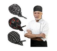 Ensemble de 3 toques de chef - Foulards unisexes - Utilisables comme foulard, écharpe, ruban, toque de cuisine et de traiteur