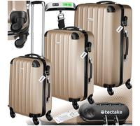 TecTake® Set de Valise de Voyage 3 Pcs. Valise Grande Taille Valise soute Valise Cabine Petite Valise Sacs de Voyage Valise Maternité ABS avec roulettes 360° Poignée télescopique Pèse Bagage