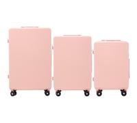 Ensemble de 3 valises roses pâles en ABS avec ailes et fanions
