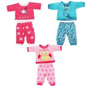 Ensemble de 3 vêtements de poupée pour bébé, vêtements et Pantalons poupée Chat, sirène et Hibou, Articles éducatifs pour bébé 14 à 18 Pouces pour Anniversaire noël