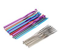 Ensemble de 30 crochets en aluminium, ensemble de crochets de tricot colorés, aiguilles à crochet multicolores avec manche en métal pour débutants et mamans, accessoires de couture
