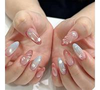 Ensemble de 30 faux ongles avec pointe française scintillante en forme d ' oeil de chat, durables et confortables pour un usage quotidien, fête, mariage, faux sabots