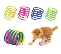 Ensemble de 32 jouets colorés en plastique créatif pour chats - Plumes en spirale pour animaux de compagnie - Stimulez l'énergie et l'activité des chats avec ce lot de jouets