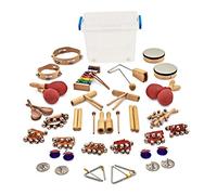 Ensemble de 32 Pièces de Percussions d'Orchestre par Gear4music | Set de 32 Pièces avec Maracas, Castagnettes et Tambourins, Idéal pour l'Éducation Musicale, Boîte Plastique Fournie