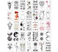Ensemble De 35 Feuilles De Tatouages Temporaires, Petits Faux Tatouages Pour Les Mains, Art Corporel, Motif Hirondelle Et Tigre, Imperméables Et Durables
