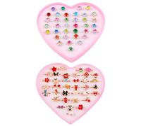 Ensemble De 36 Bagues Colorées En Strass Pour Enfants, Bijoux De Princesse, Jouets Créatifs, Boîte Cadeau