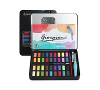 Ensemble De 36 Peintures À L'Aquarelle De Haute Qualité, Avec 8 Couleurs De Papier, Stylo À Eau, 2 Pinceaux À Aquarelle, Ensemble De Peintures À L'Aquarelle Pour Débutants