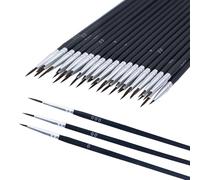 Ensemble de 36 pinceaux fins, 3 tailles, ensemble de pinceaux à pointe fine et petits détails pour aquarelle acrylique, modélisme, loisirs créatifs, aquarelle, peinture faciale