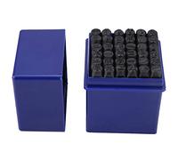 Ensemble de 36 poinçons en acier au carbone, kit de matrices de poinçonnage pour lettres et chiffres, tampon alphabet en acier au carbone de 6 mm avec boîte de rangement, pour les