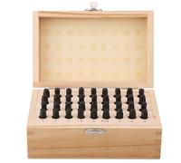 Ensemble de 36 poinçons en acier de 4 mm, outil de poinçonnage pour lettres et chiffres en métal, jeu de matrices alphabétiques en acier au carbone avec boîte en bois, pour le