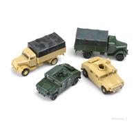 Ensemble De 4 1/72 4d Assemblez Camion De Model Micro Paysage Collectibles De Construction En Plastique Usa Camion Jouet Éducatif