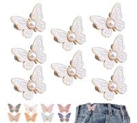 Ensemble de 4/8 pièces pour pantalon - Réutilisables - Réglables - Clips papillon amovibles - Boutons - Jupes en jean, Acier allié