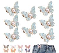 Ensemble de 4/8 pièces pour pantalon - Réutilisables - Réglables - Clips papillon amovibles - Boutons - Jupes en jean, Acier allié