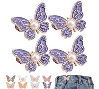 Ensemble de 4/8 pièces pour pantalon - Réutilisables - Réglables - Clips papillon amovibles - Boutons - Jupes en jean, Acier allié