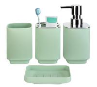 Ensemble de 4 accessoires de salle de bain bohème, ensemble complet de salle de bain, distributeur de savon, porte-brosse à dents, tasse de lavage de souris et porte-savon, ensemble d'évier de salle