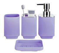 Ensemble de 4 accessoires de salle de bain bohème, ensemble complet de salle de bain, distributeur de savon, porte-brosse à dents, tasse de lavage de souris et porte-savon, ensemble d'évier de salle